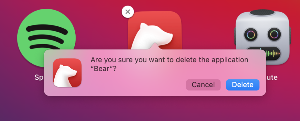 mac remove unistall app
