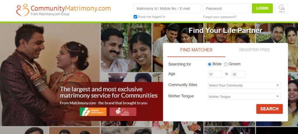 community matrimony website in India