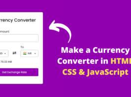 Make a Currency Converter in HTML CSS & JavaScript