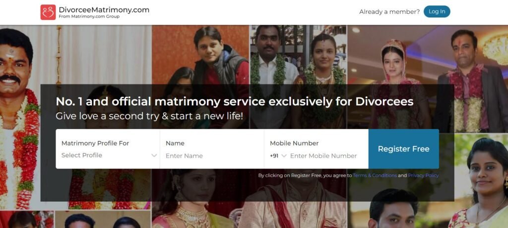 Divorcee matrimony website in India