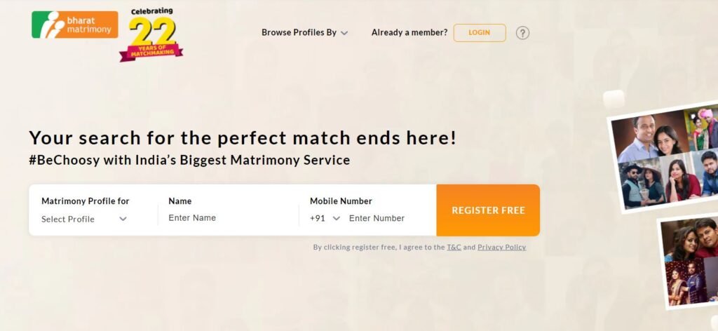 bharat matrimony website in India