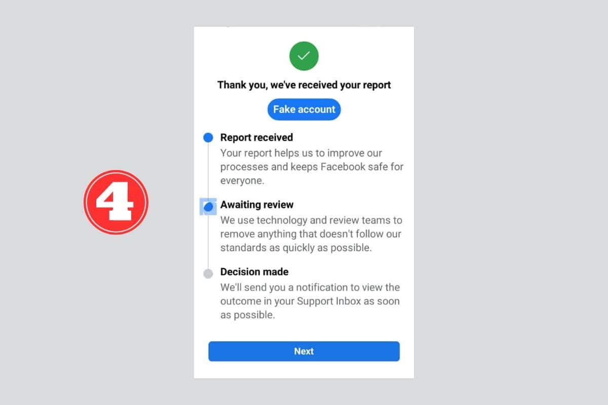 facebook report delete